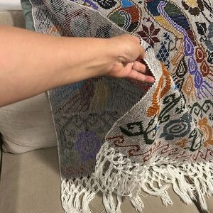 Colorful Tapestry with Fringe